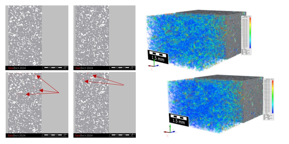 Image porosity analysis in Berea sandstone 