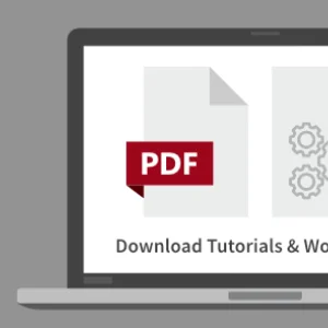 A laptop displaying a PDF tutorial, symbolizing our extensive offering of digital learning materials and guides.