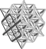 Digital 3D model of an octet-truss as a strut-based lattice structure, created with the GeoDict module GridGeo
