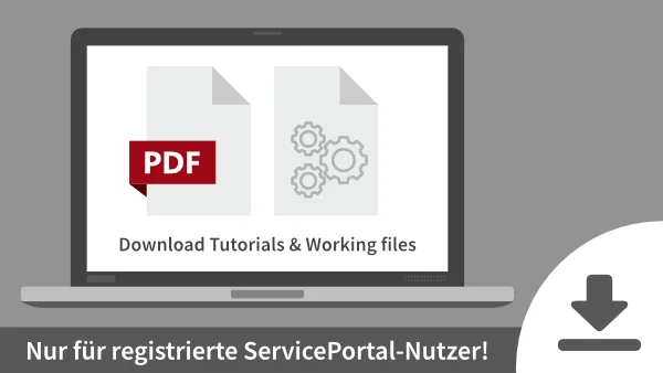 A laptop showing a tutorial that is exclusively available for you after logging into our ServicePortal.