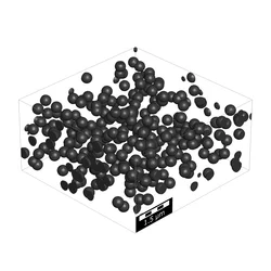 In GrainGeo erzeugte Körner als Knotenpunkte für die hinzukommenden Fasern.