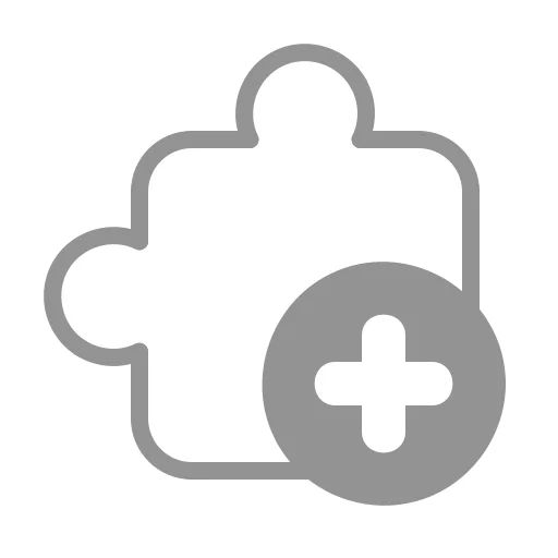 Puzzle piece with a plus symbol, symbolizing the modular expandability of GeoDict software for individual solutions