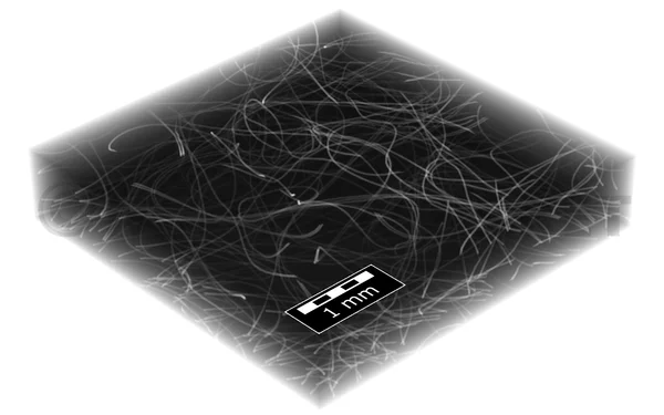 Cutout of a μCT scan of a large nonwoven